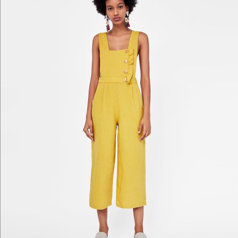 Zara yellow romper/one piece/overalls